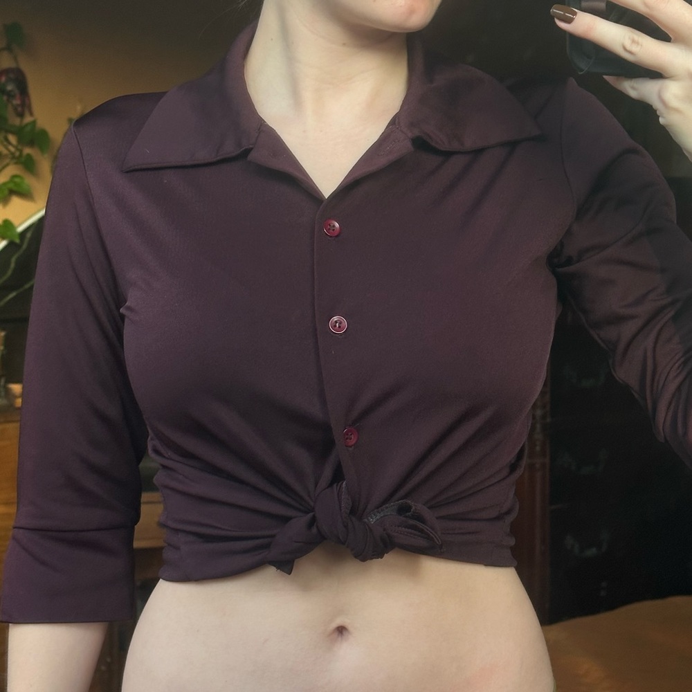 SOLD vintage 90s Vampire Sexy Button Up Top